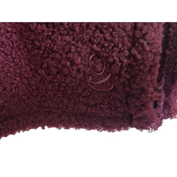 New Cuddl Duds Large Burgundy Sherpa Fleece Pullover Long Sleeve Cozy Top SZ L - Picture 6 of 11